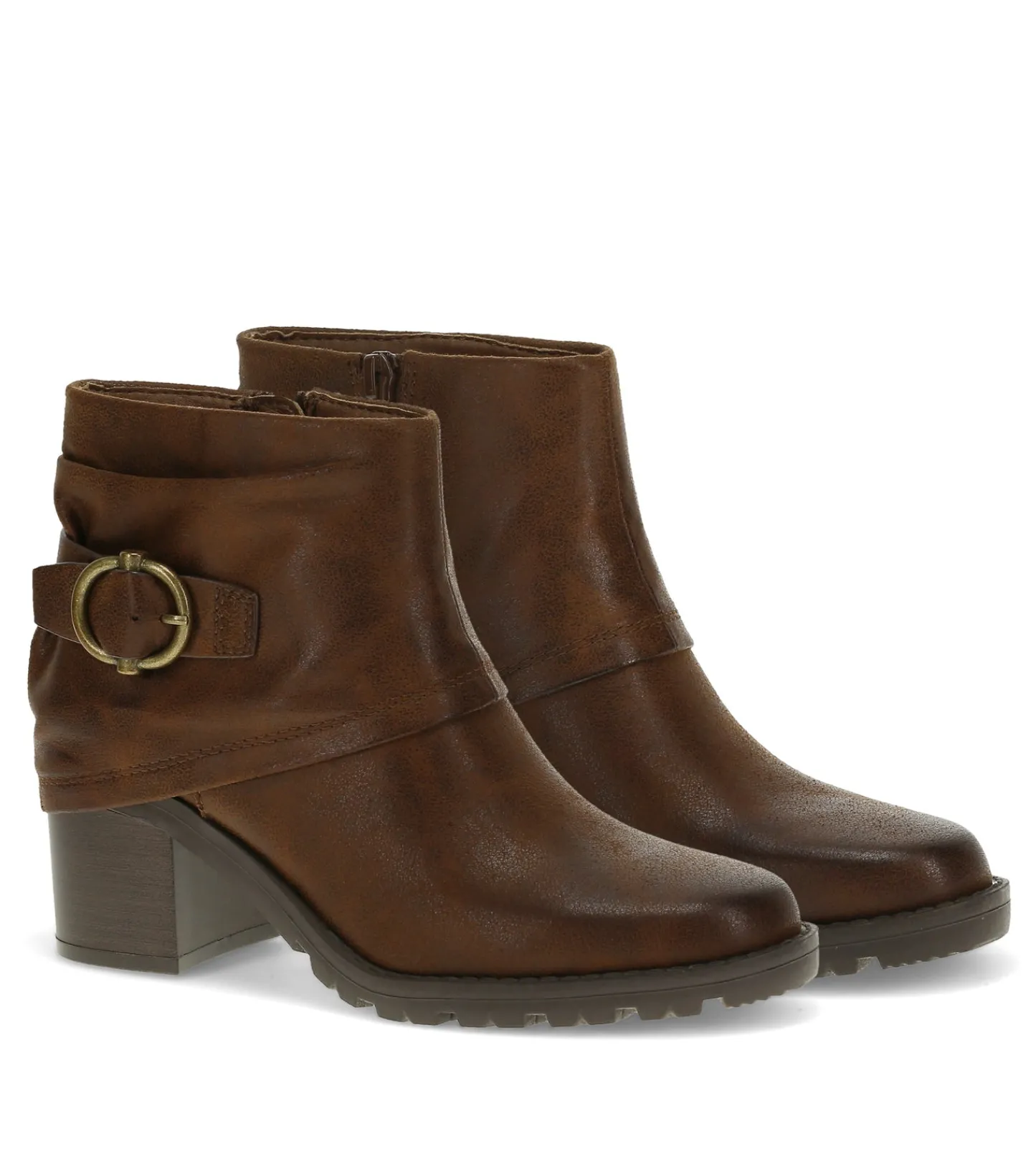 Baretraps Booties^Deborah Block Heel Bootie BrushBrown