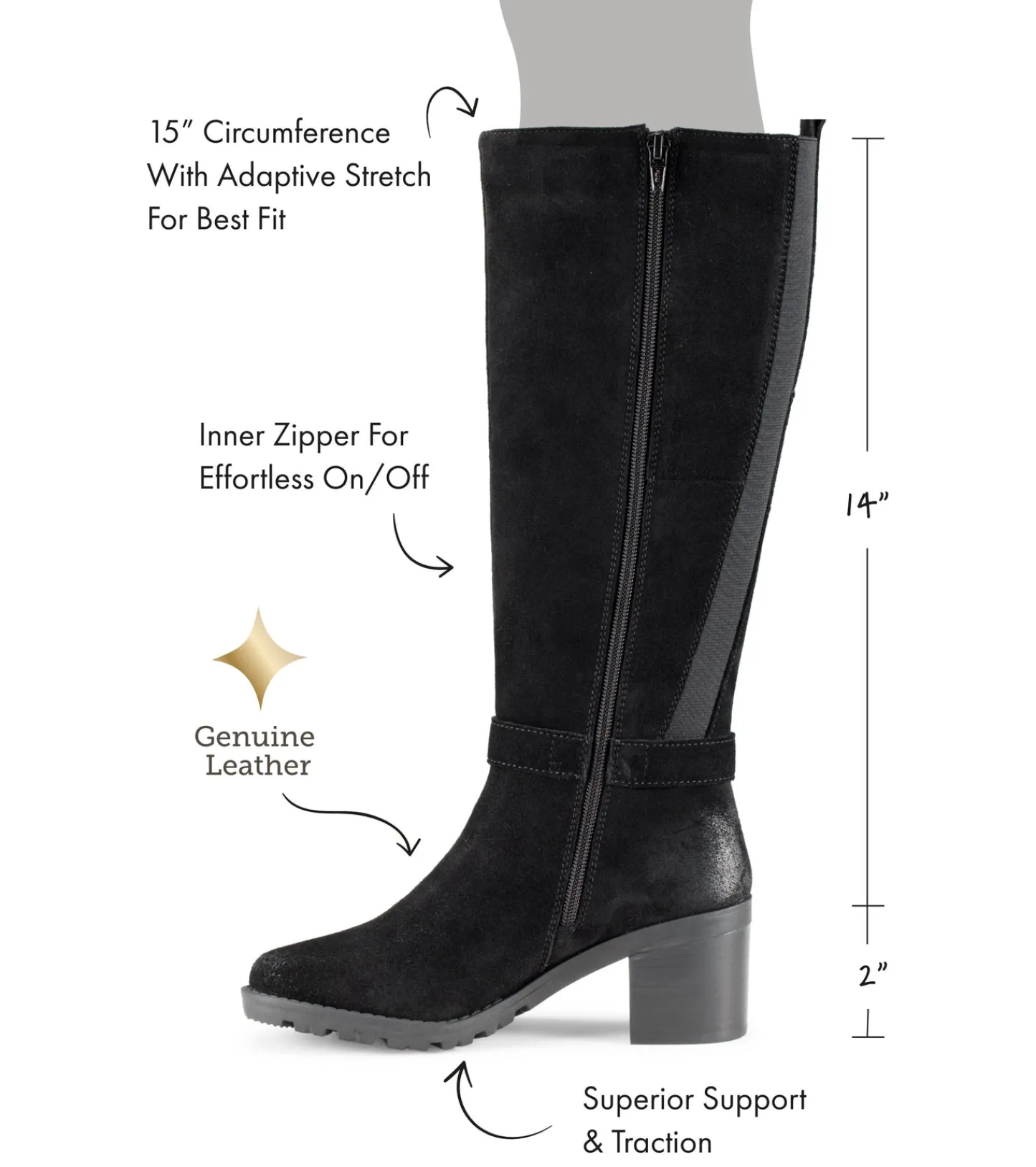 Baretraps Knee High Boots^Della Tall Boot BlackSuede