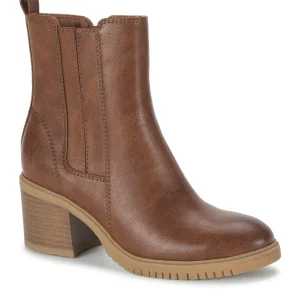 Baretraps Booties^Feeney Block Heel Boot Cognac