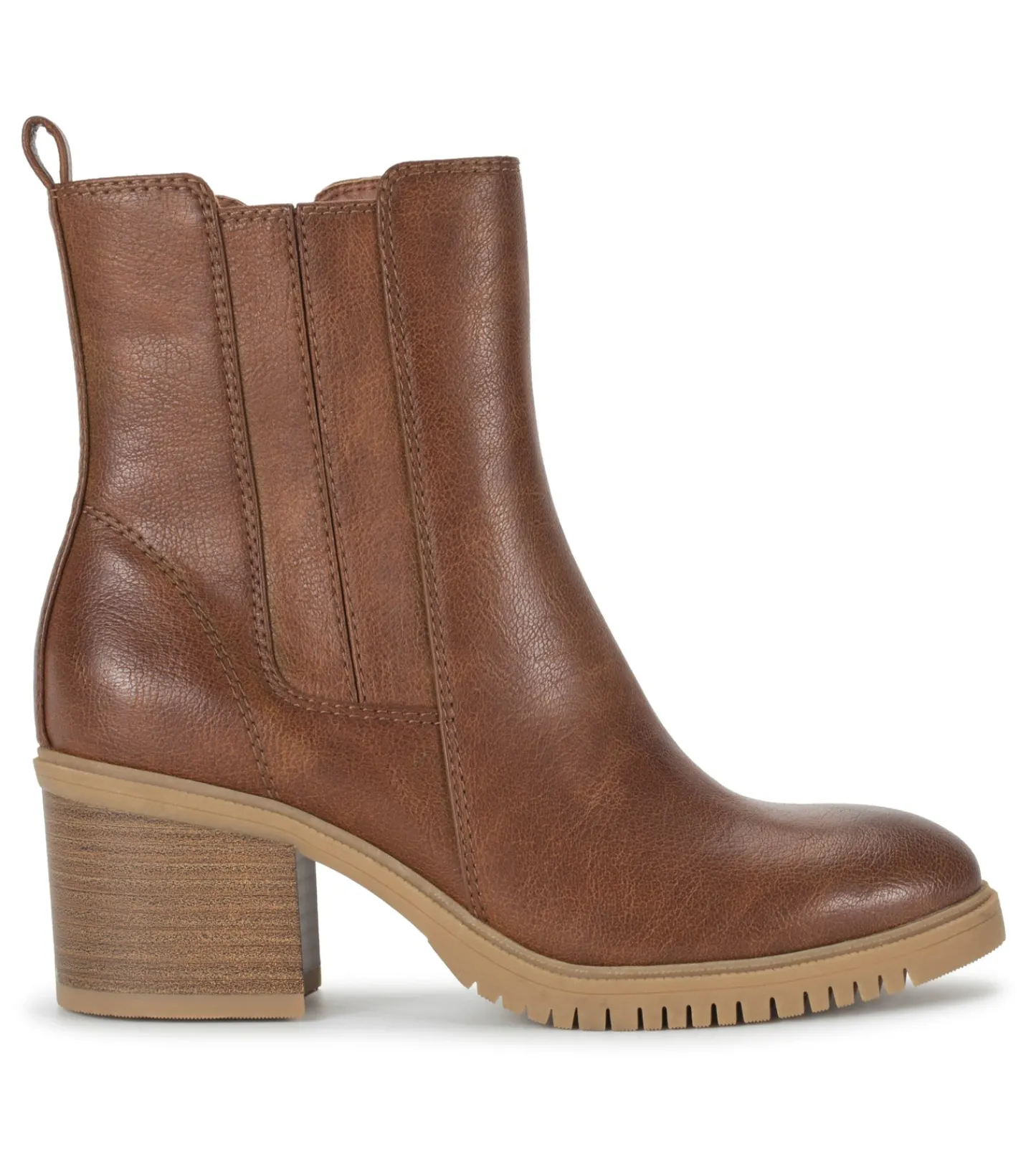Baretraps Booties^Feeney Block Heel Boot Cognac