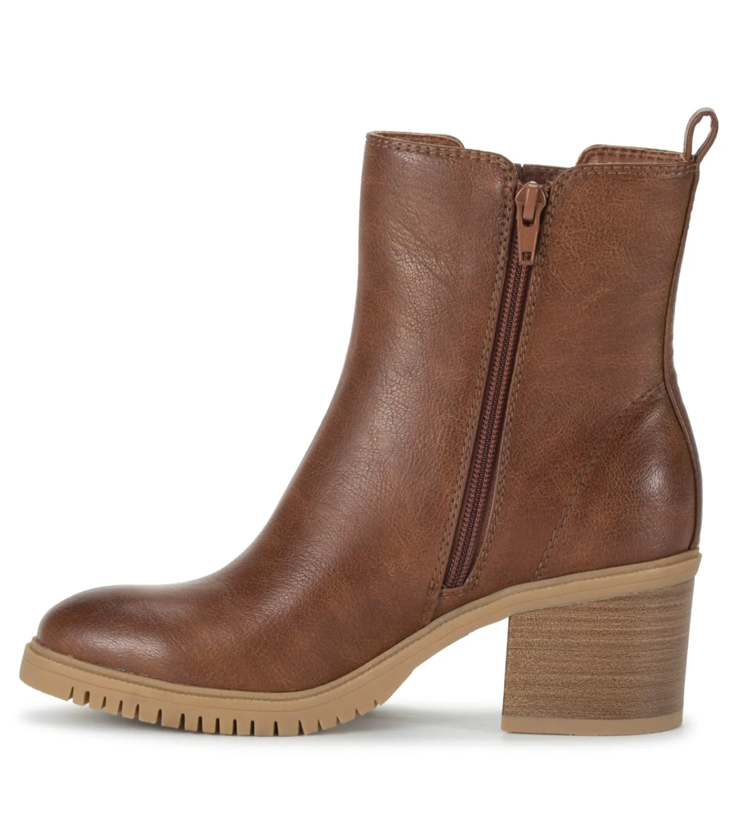 Baretraps Booties^Feeney Block Heel Boot Cognac
