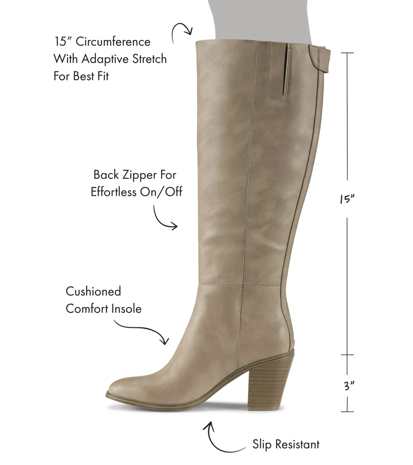 Baretraps Knee High Boots^Kiara Tall Boot LightMushroom