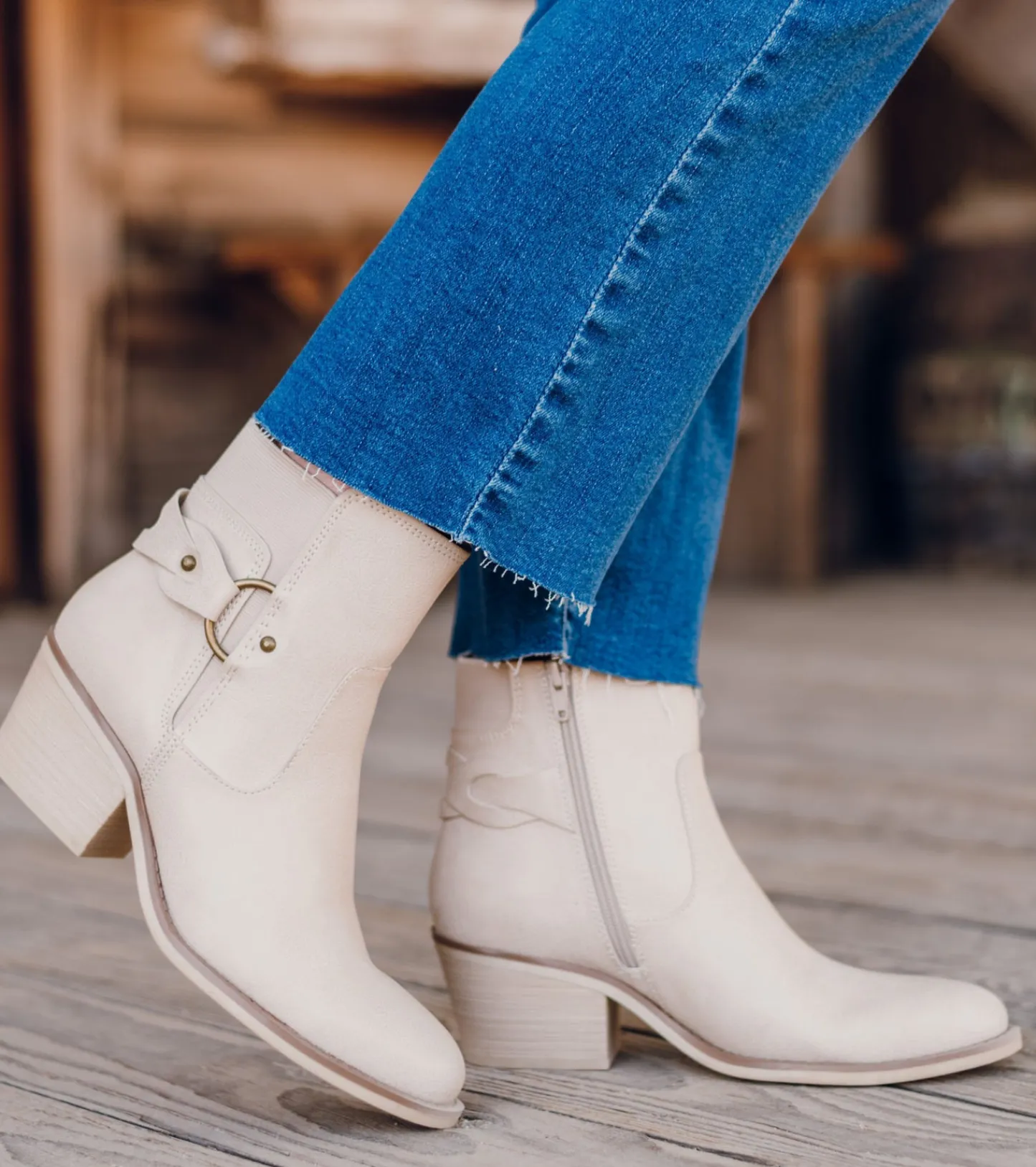 Baretraps Booties^Luella Block Heel Bootie Milkyway