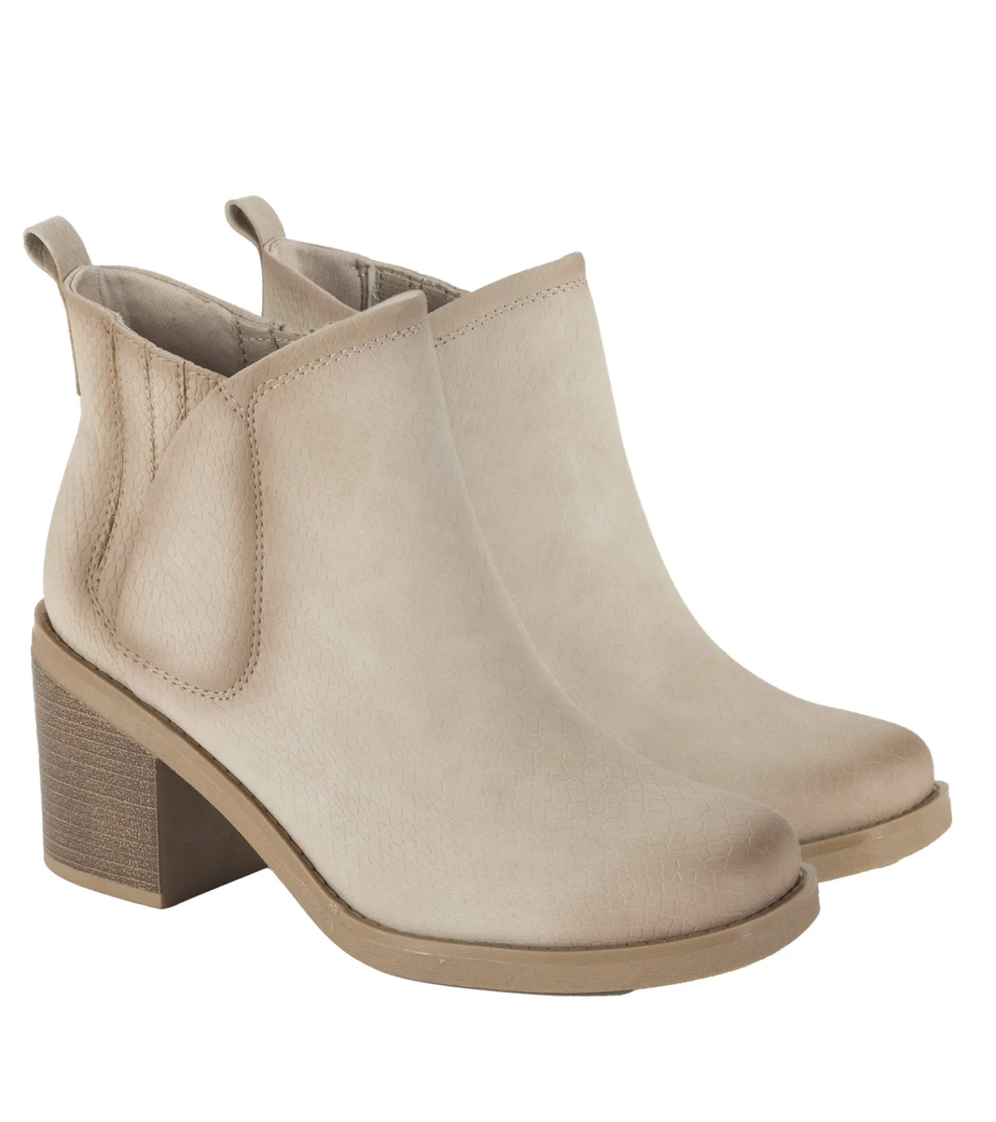 Baretraps Booties^Maria Block Heel Bootie Oatmeal