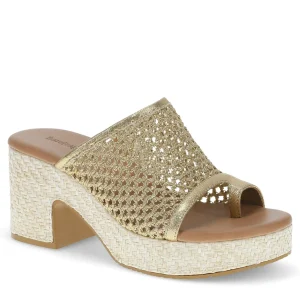 Baretraps Slides & Slip On Sandals^Michaela Block Heel Sandal OldGold