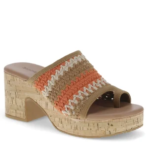 Baretraps Slides & Slip On Sandals^Michaela Block Heel Sandal OrangeAidMulti