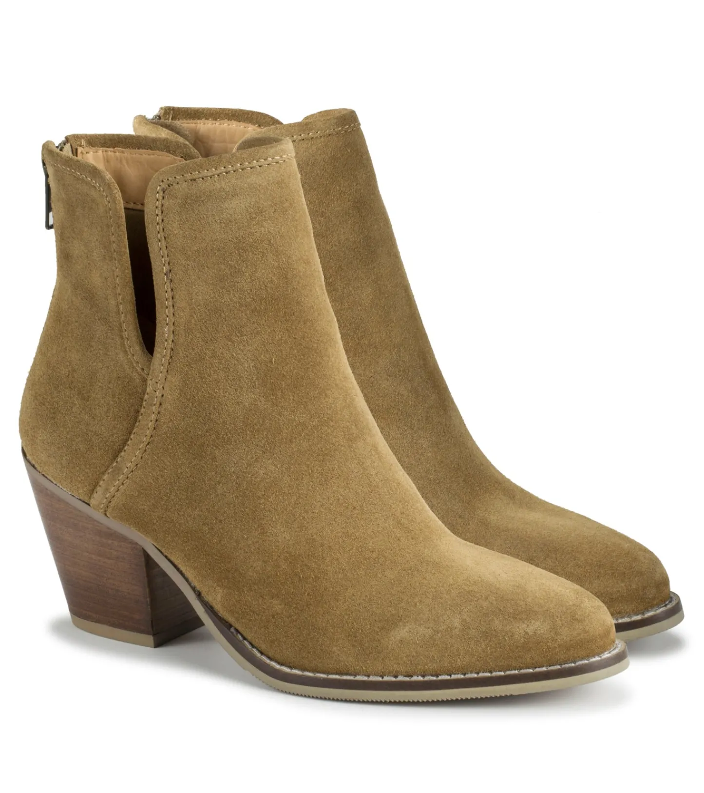 Baretraps Booties^Nanny Block Heel Bootie CognacSuede