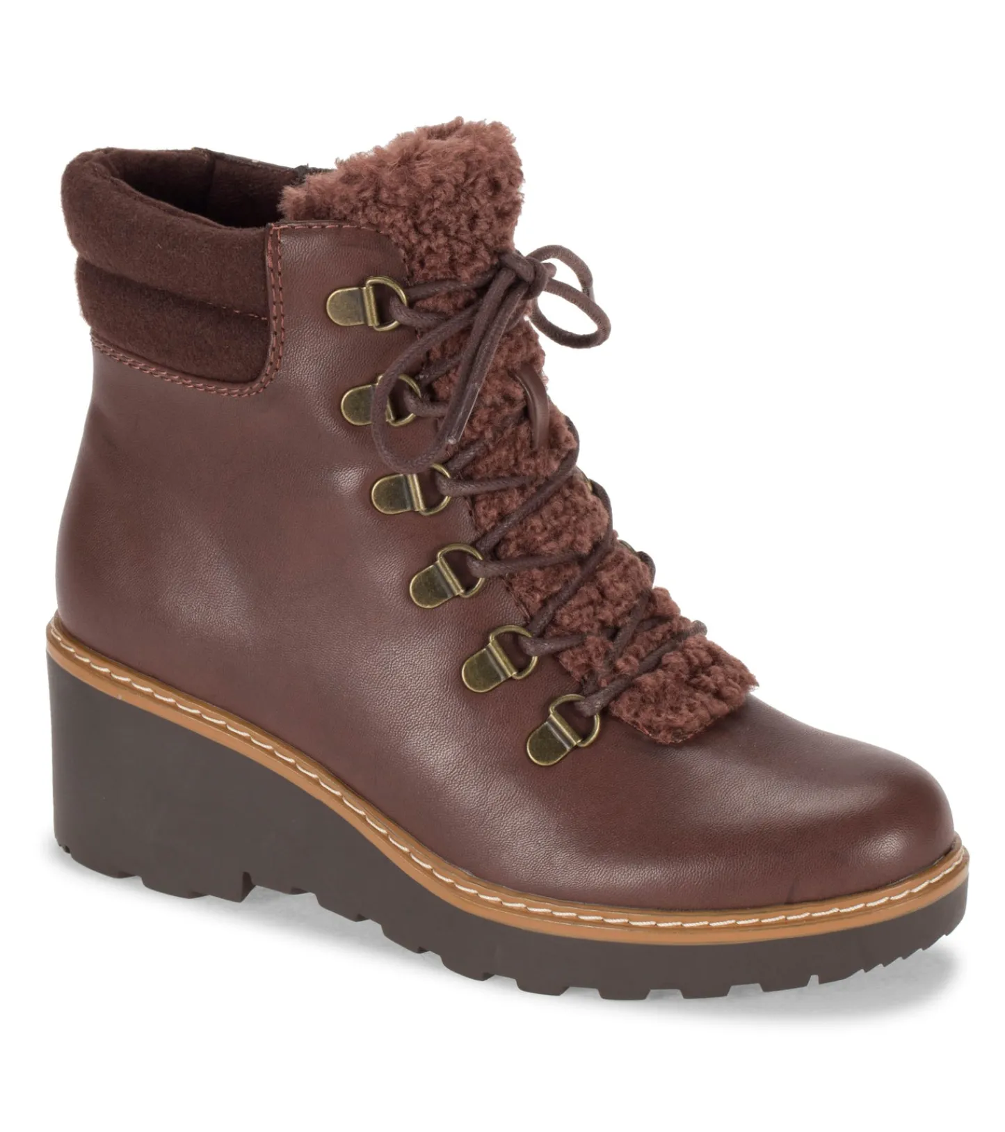 Baretraps Booties^Nasha Lace Up Wedge Bootie DarkBrown