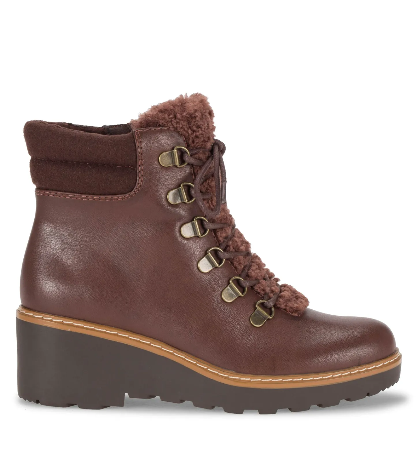 Baretraps Booties^Nasha Lace Up Wedge Bootie DarkBrown