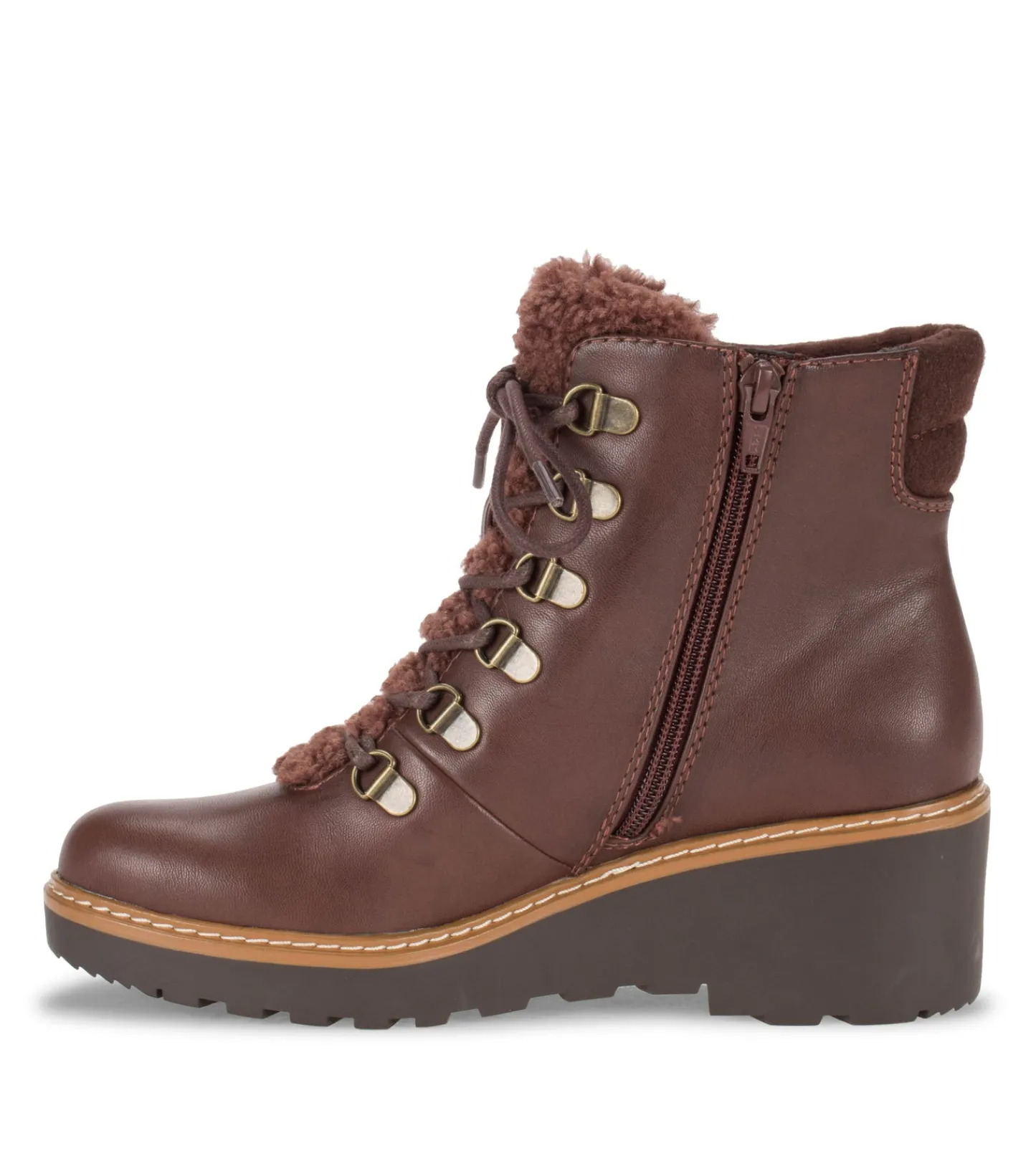 Baretraps Booties^Nasha Lace Up Wedge Bootie DarkBrown