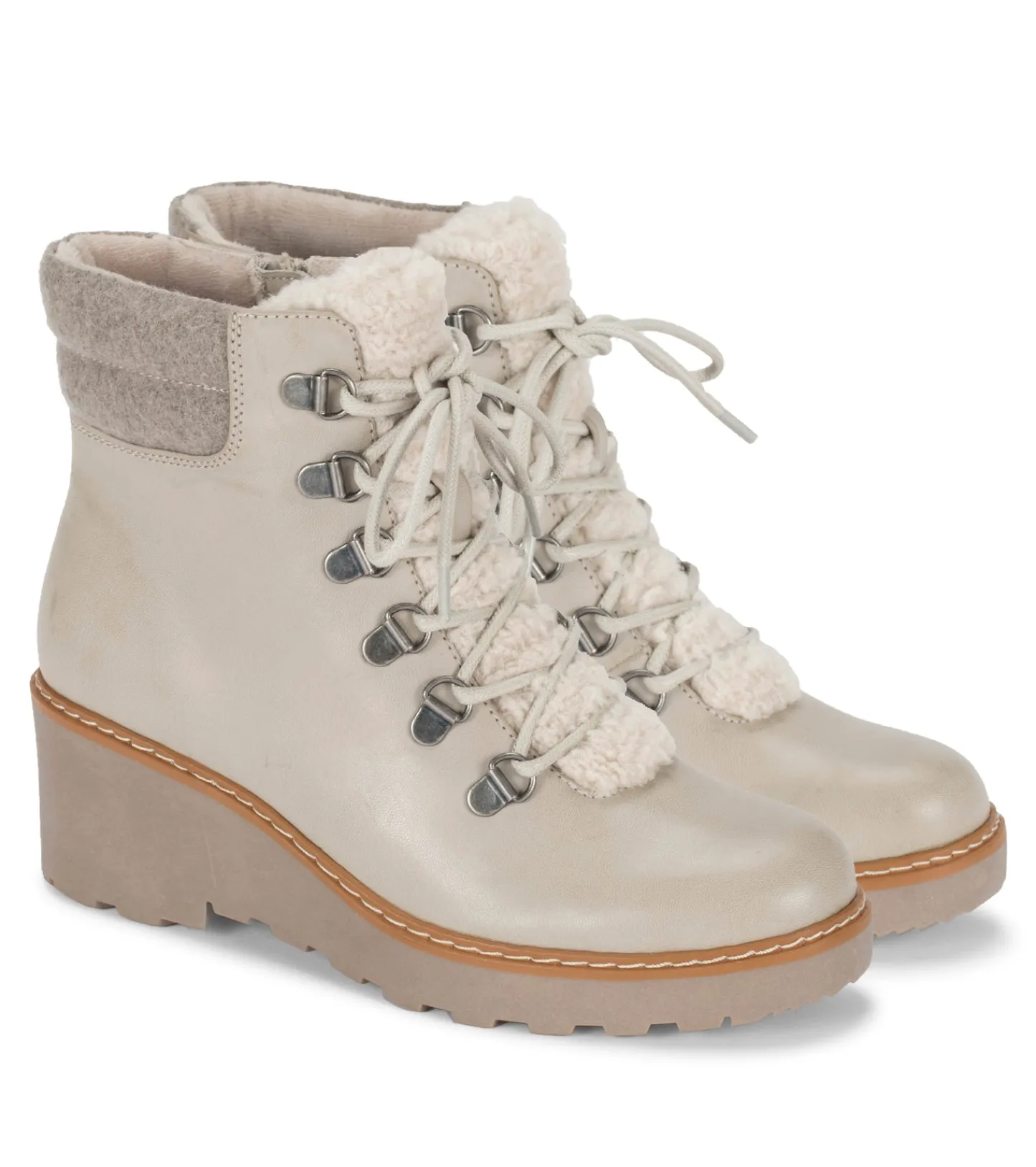 Baretraps Booties^Nasha Lace Up Wedge Bootie Taupe