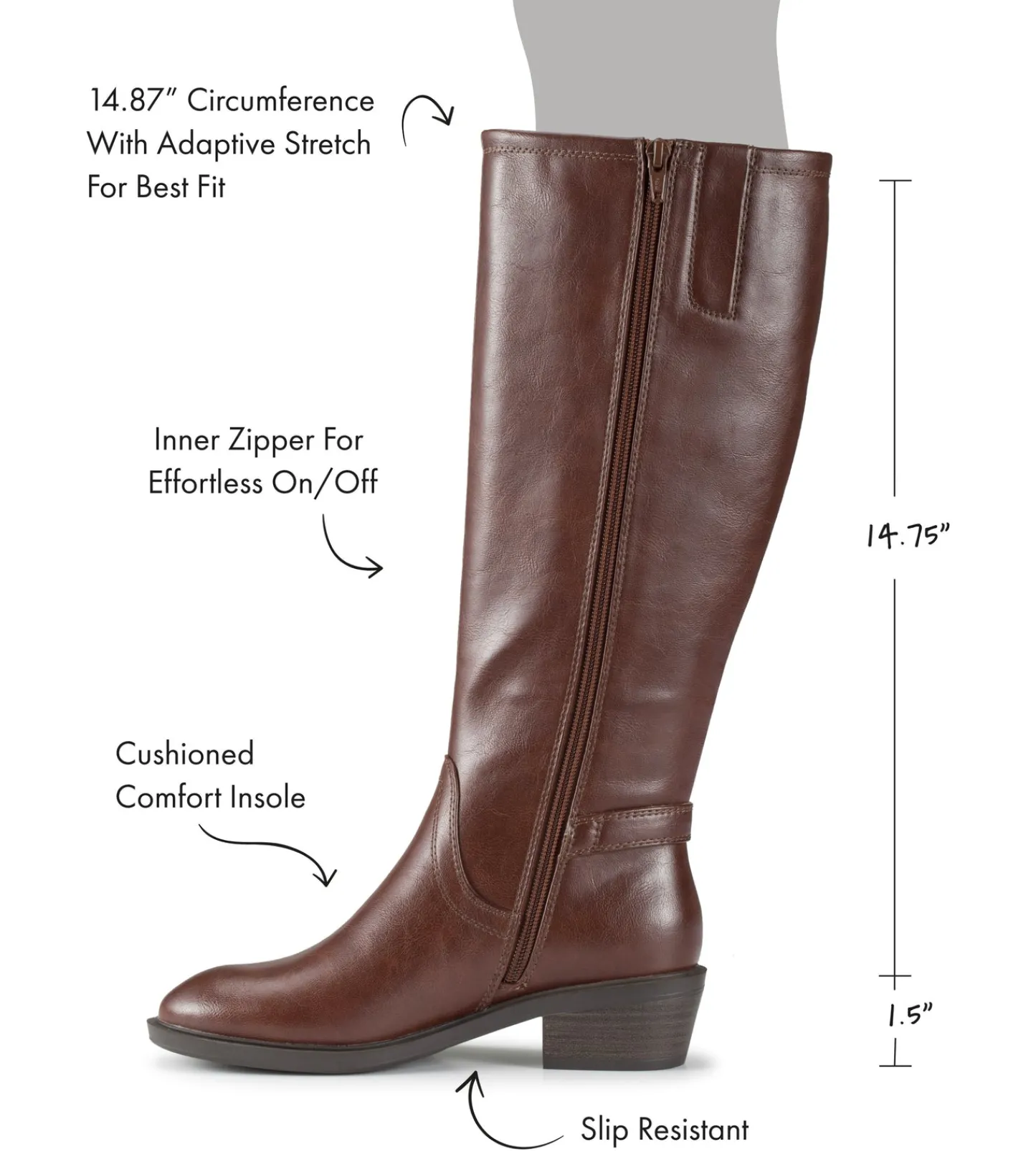 Baretraps Knee High Boots^Nena Riding Boot Mahogany