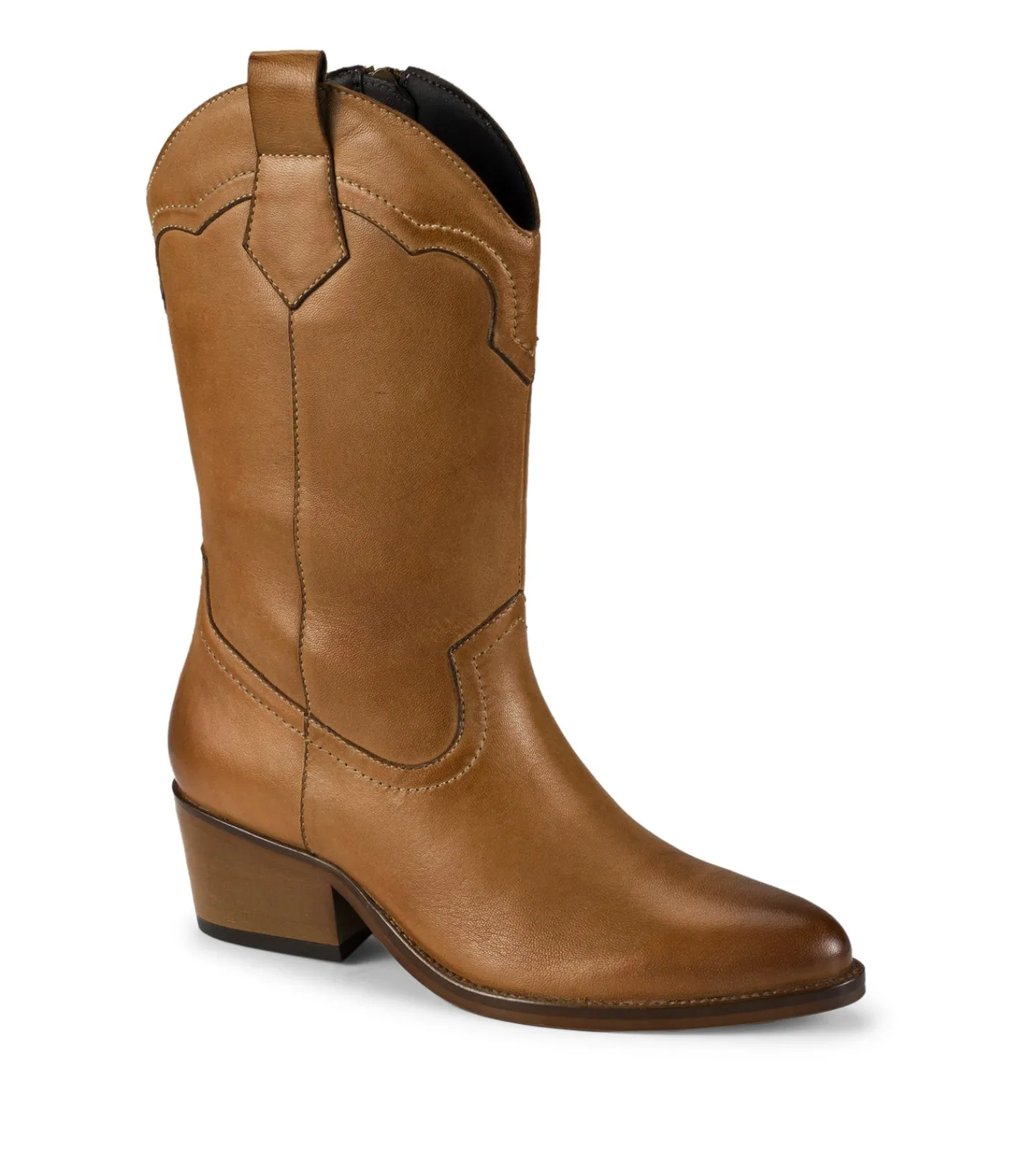 Baretraps Knee High Boots^Nita Western Boot CognacLeather