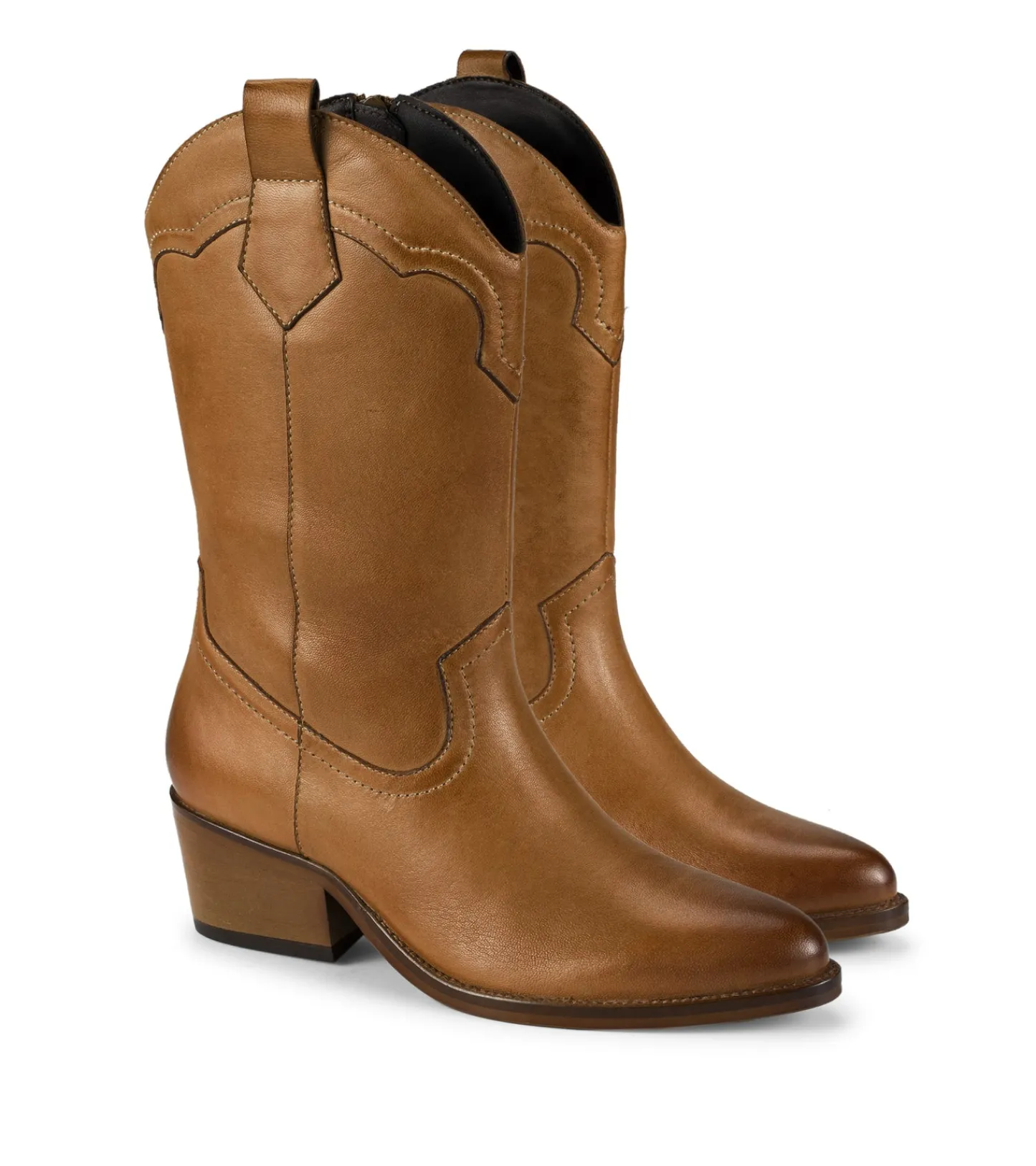 Baretraps Knee High Boots^Nita Western Boot CognacLeather