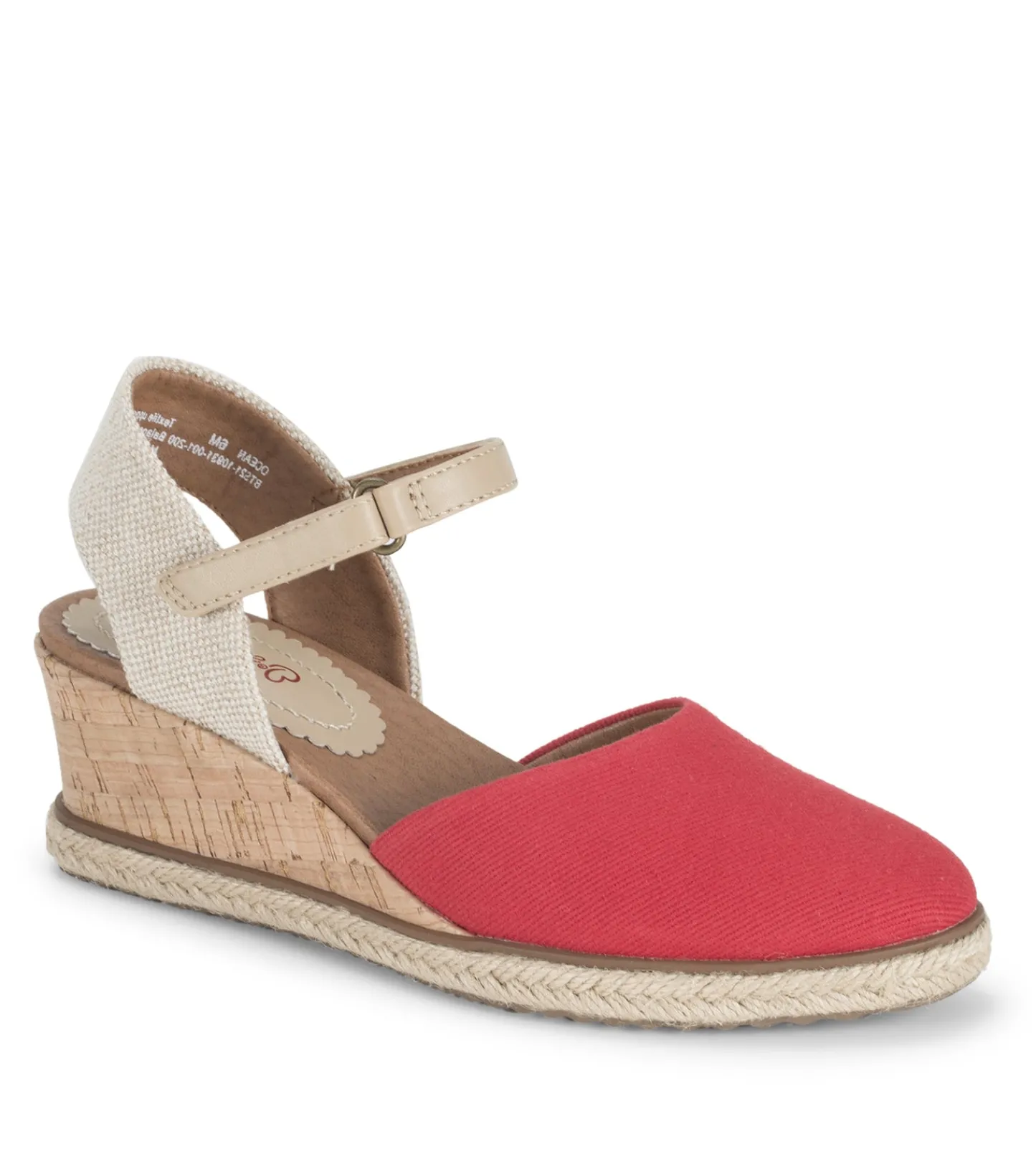 Baretraps Wedge Sandals^Ocean Closed Toe Wedge Sandal Red
