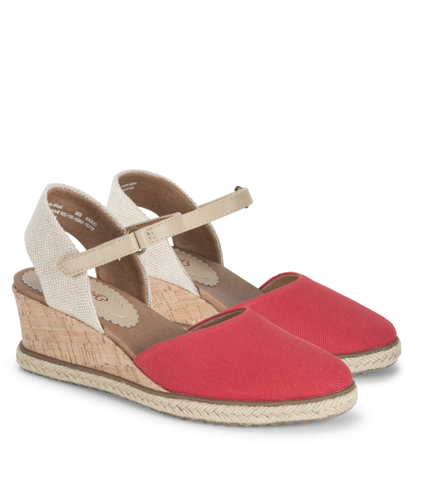 Baretraps Wedge Sandals^Ocean Closed Toe Wedge Sandal Red