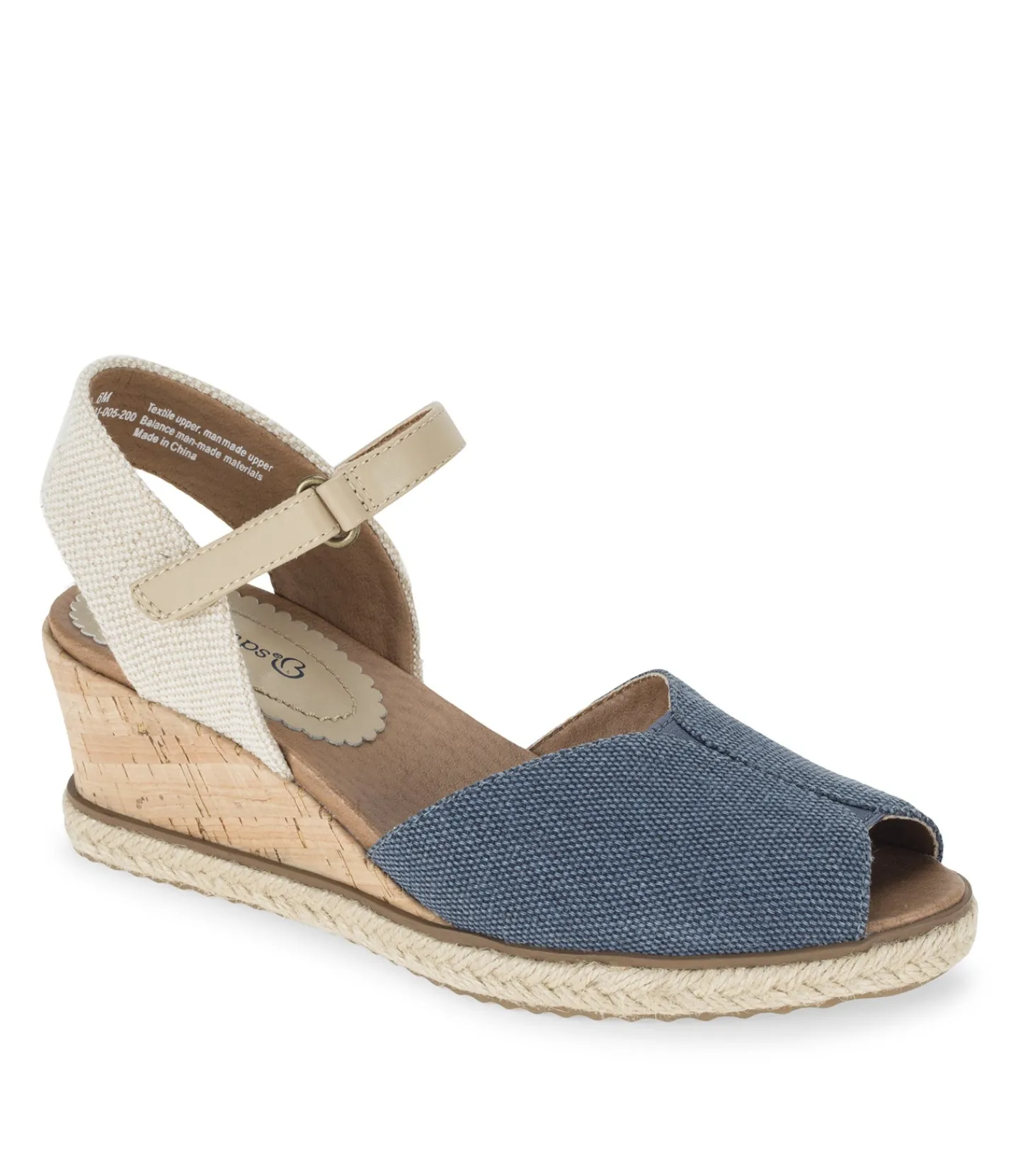 Baretraps Wedge Sandals^Odetta Espadrille Wedge Sandal NavyBlueCanvas