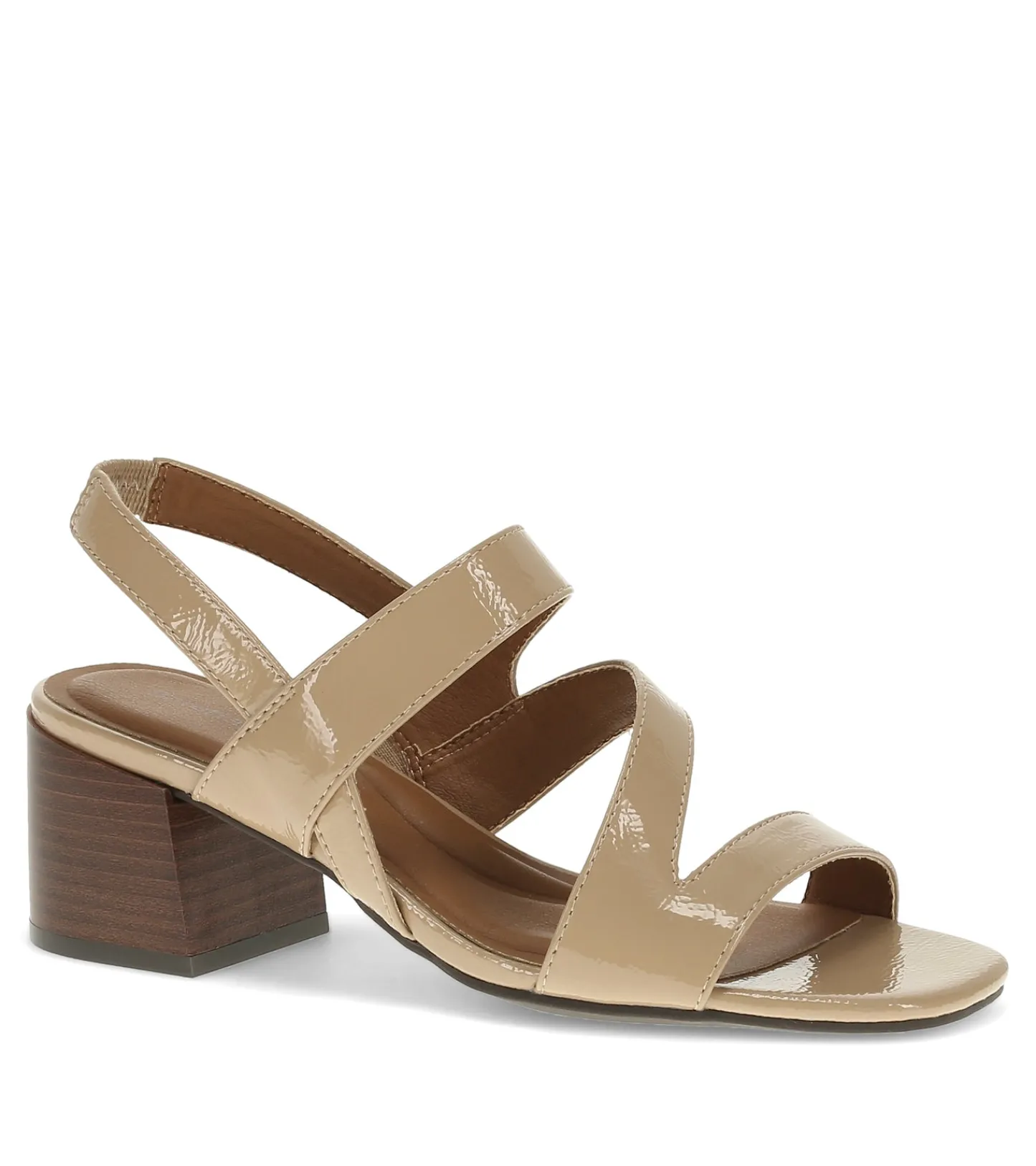 Baretraps Dress Shoes^Posha Block Heel Sandal LattePatent