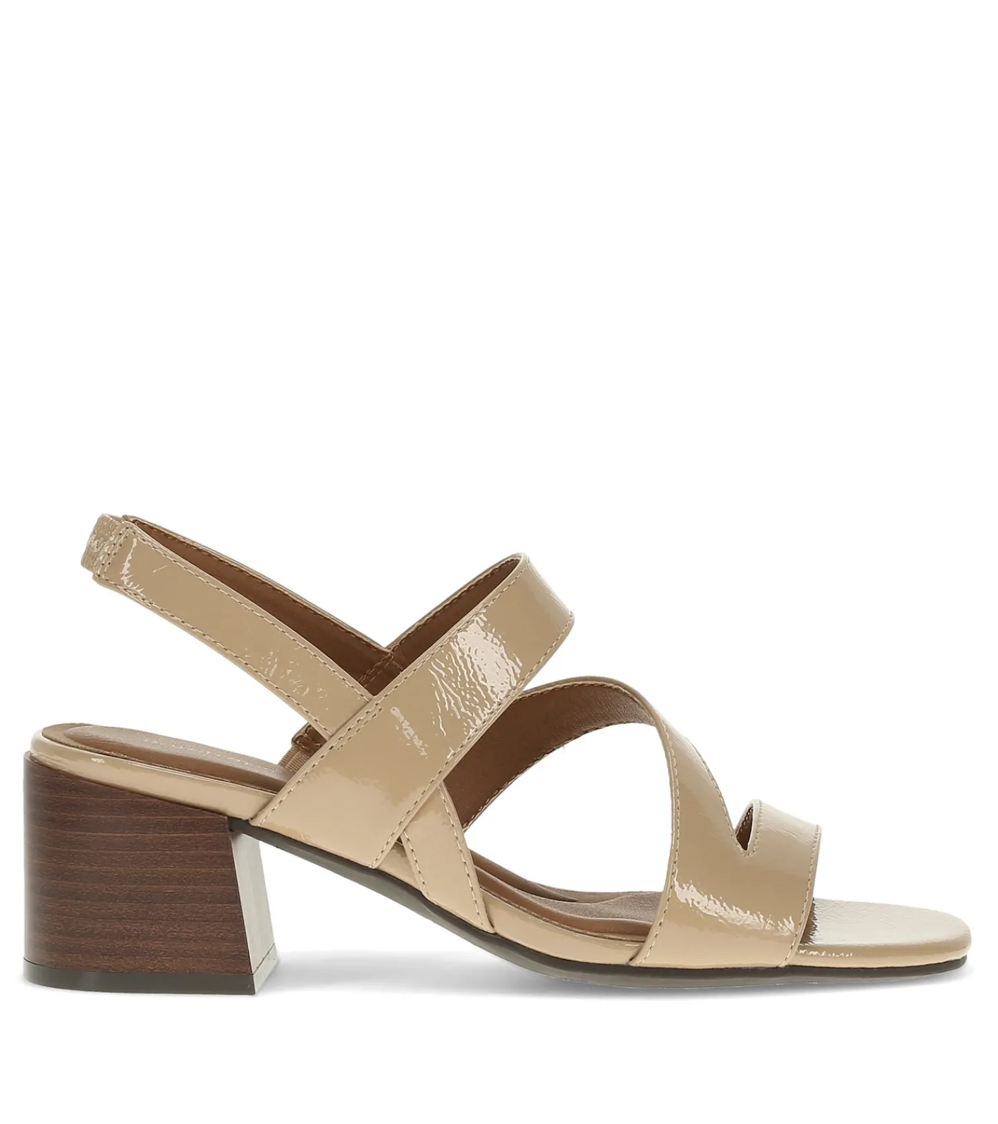 Baretraps Dress Shoes^Posha Block Heel Sandal LattePatent