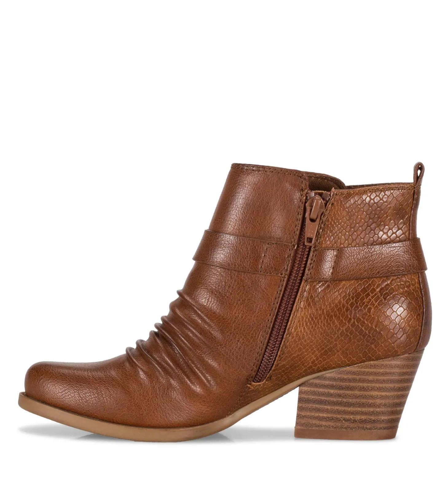 Baretraps Booties^Rebel Block Heel Bootie Cognac