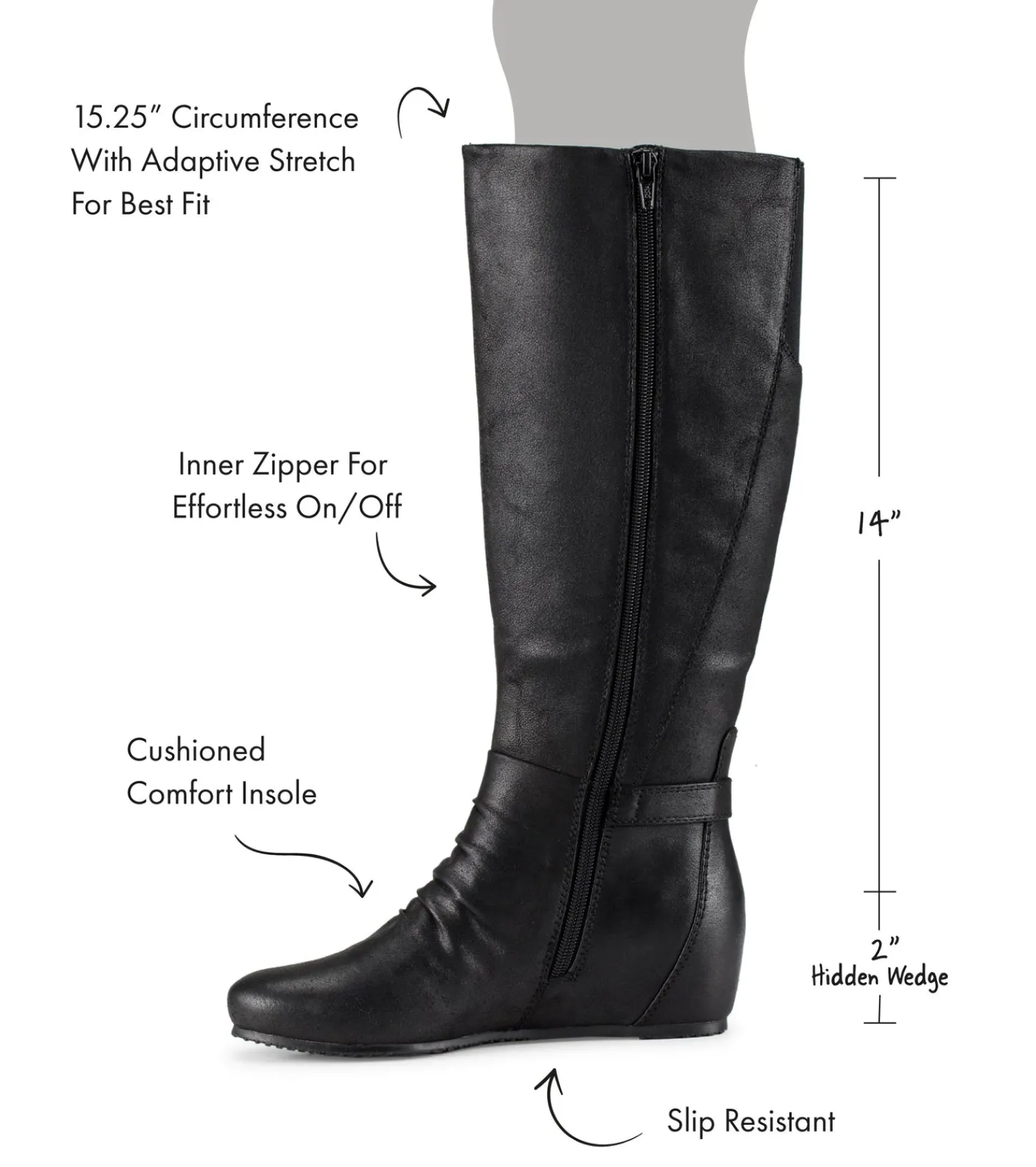 Baretraps Knee High Boots^Sammy Tall Wedge Boot Black