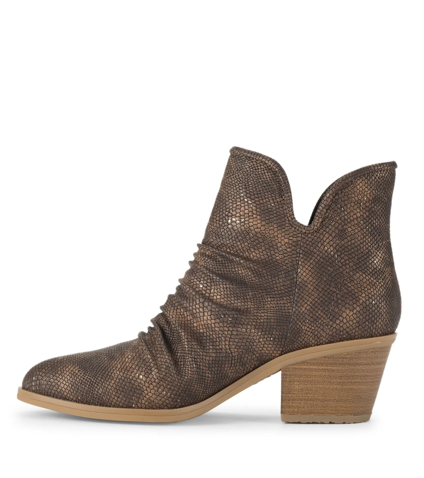 Baretraps Booties^Serenity Block Heel Bootie TaupeMetallic