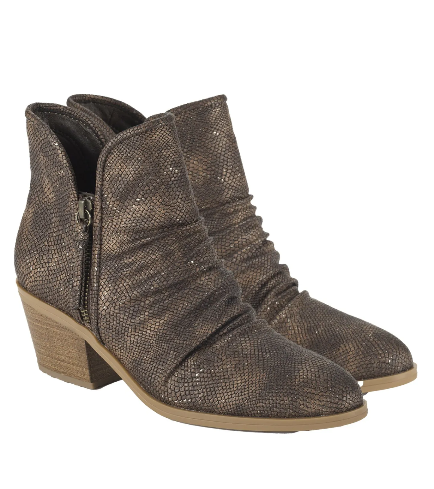 Baretraps Booties^Serenity Block Heel Bootie TaupeMetallic