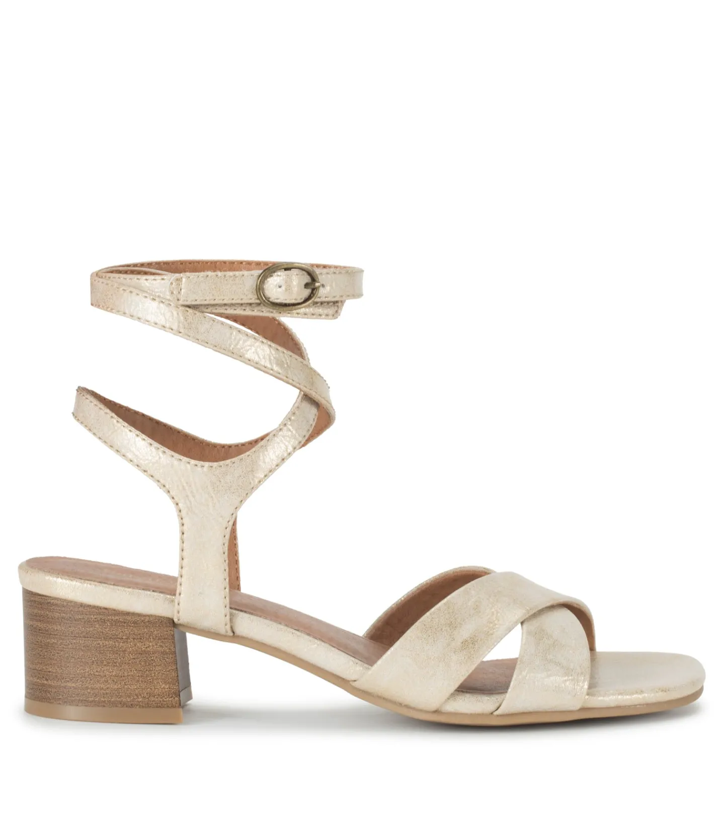 Baretraps Classic Comfort Sandals^Valerie Block Heel Sandal LightGold