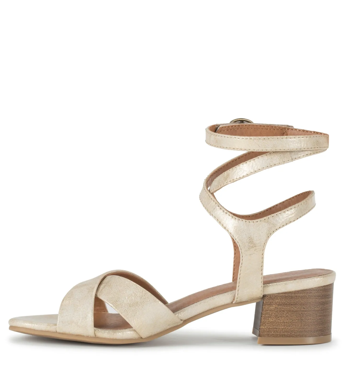 Baretraps Classic Comfort Sandals^Valerie Block Heel Sandal LightGold