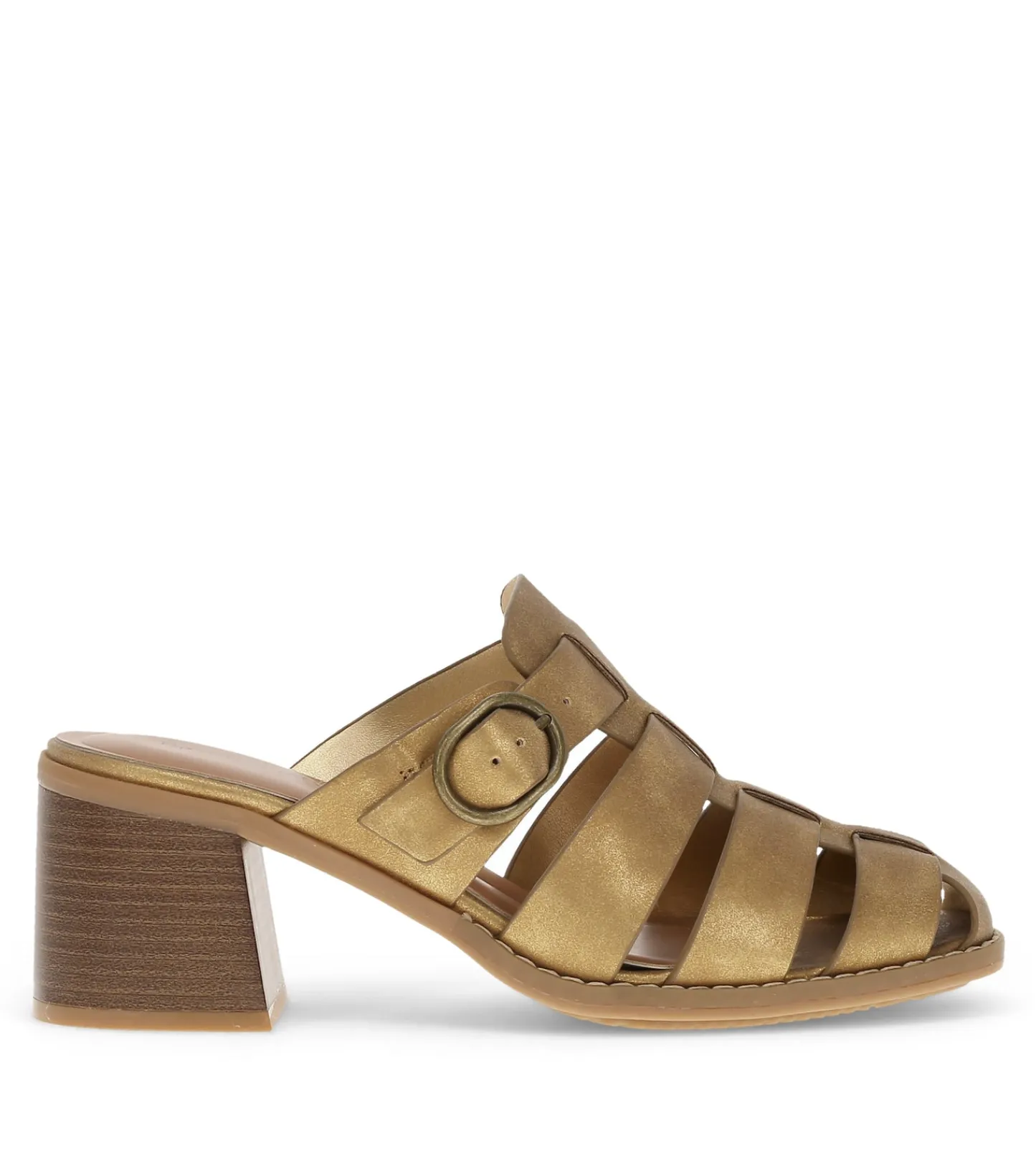 Baretraps Classic Comfort Sandals^Whitnie Block Heel Sandal OldGold