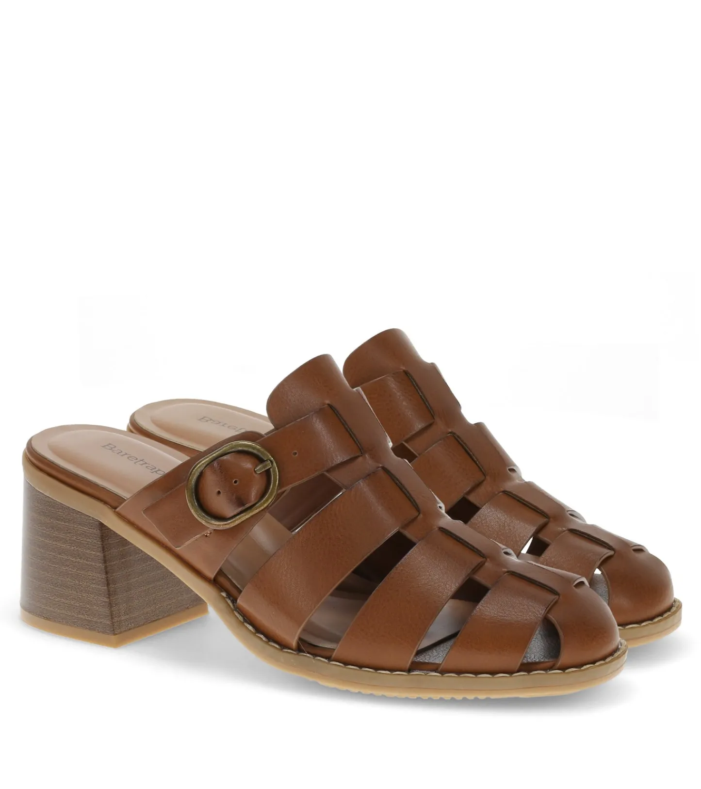 Baretraps Classic Comfort Sandals^Whitnie Block Heel Sandal DarkBeechnut